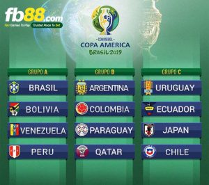 fb88-Bảng thi đấu bóng đá vô địch Nam Mỹ Copa America 2019